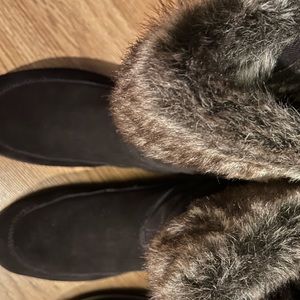 Brown Suede Fur Boots size 6.5
